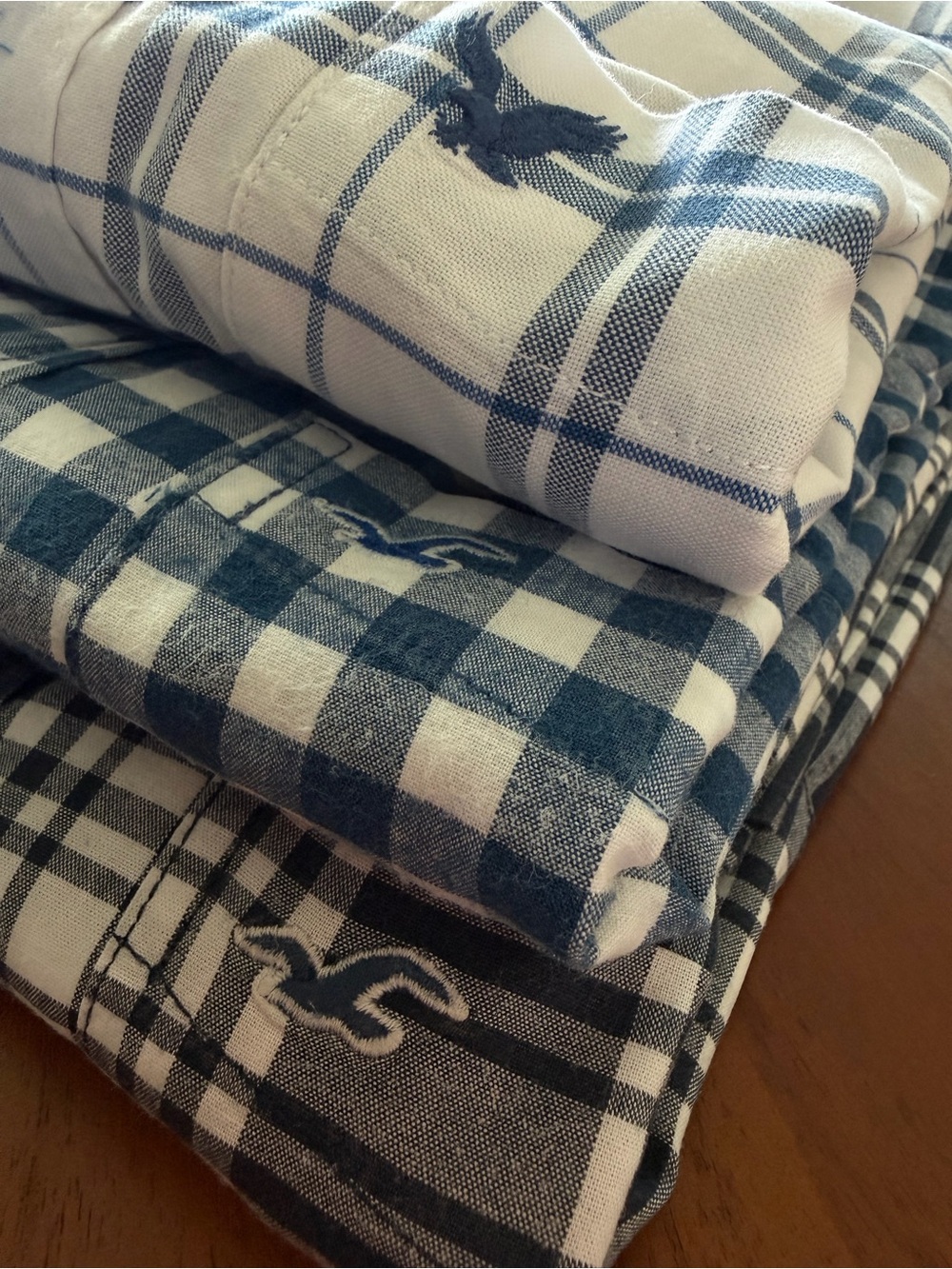🔹 Hollister & AE lot of 3 Plaid Long Sleeve Button Down Shirts - Men's Size L